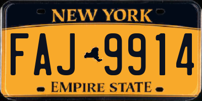 NY license plate FAJ9914