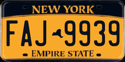 NY license plate FAJ9939