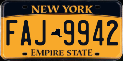 NY license plate FAJ9942