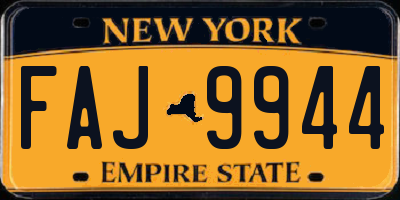 NY license plate FAJ9944