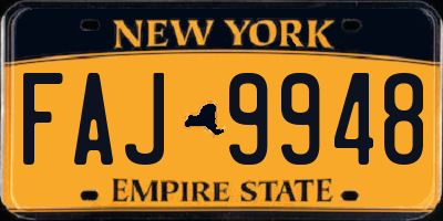 NY license plate FAJ9948
