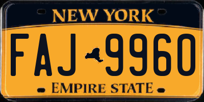 NY license plate FAJ9960