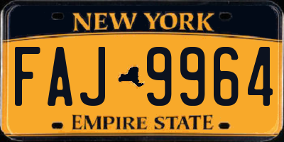 NY license plate FAJ9964