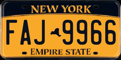 NY license plate FAJ9966