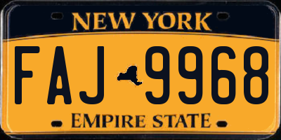 NY license plate FAJ9968