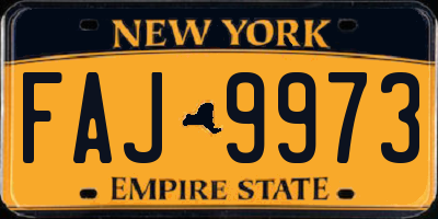 NY license plate FAJ9973