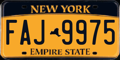 NY license plate FAJ9975