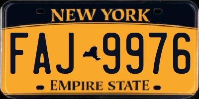 NY license plate FAJ9976