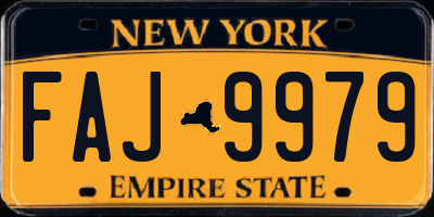 NY license plate FAJ9979