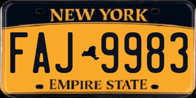 NY license plate FAJ9983