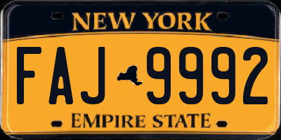 NY license plate FAJ9992