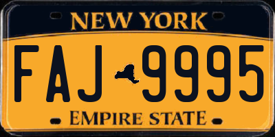 NY license plate FAJ9995