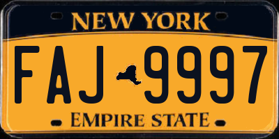 NY license plate FAJ9997