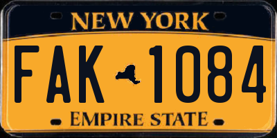 NY license plate FAK1084