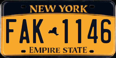 NY license plate FAK1146