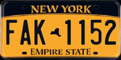 NY license plate FAK1152