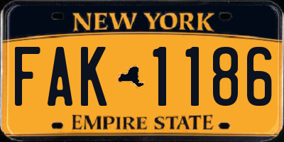 NY license plate FAK1186