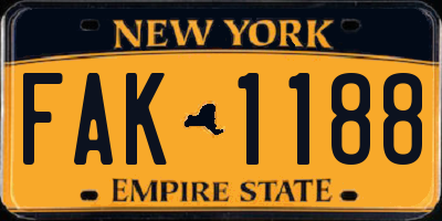 NY license plate FAK1188