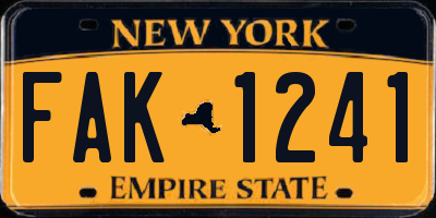 NY license plate FAK1241