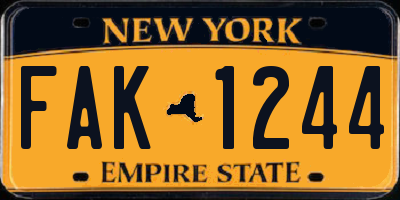 NY license plate FAK1244