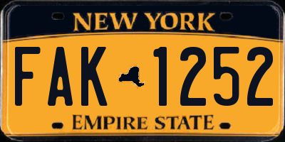 NY license plate FAK1252