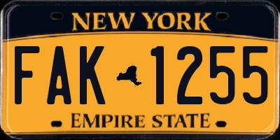 NY license plate FAK1255