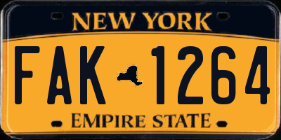 NY license plate FAK1264