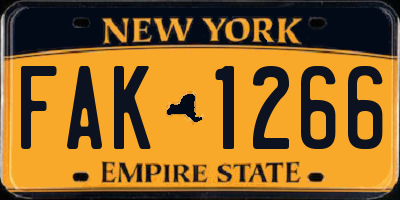 NY license plate FAK1266