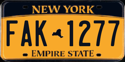 NY license plate FAK1277