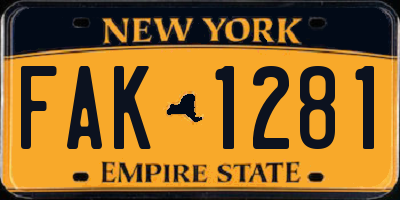 NY license plate FAK1281