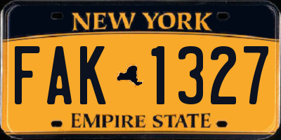 NY license plate FAK1327