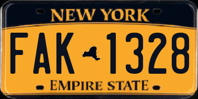 NY license plate FAK1328