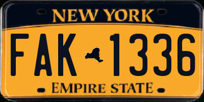 NY license plate FAK1336