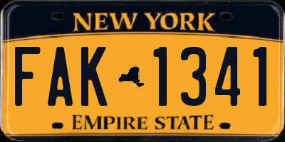 NY license plate FAK1341