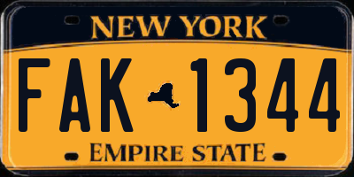 NY license plate FAK1344