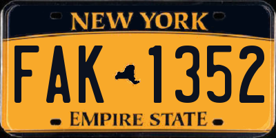 NY license plate FAK1352