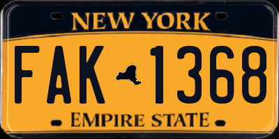 NY license plate FAK1368