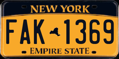 NY license plate FAK1369