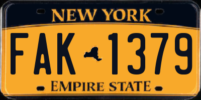 NY license plate FAK1379