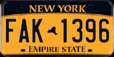 NY license plate FAK1396