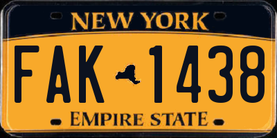 NY license plate FAK1438