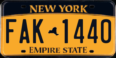 NY license plate FAK1440