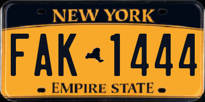 NY license plate FAK1444