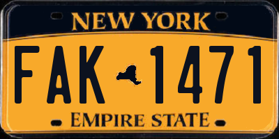 NY license plate FAK1471