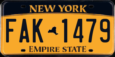 NY license plate FAK1479