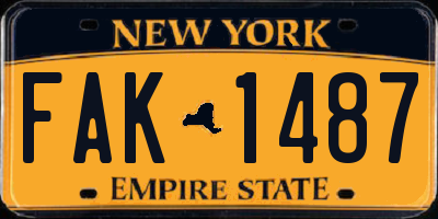 NY license plate FAK1487