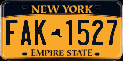 NY license plate FAK1527