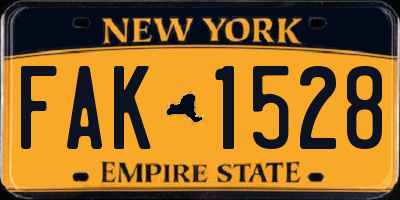 NY license plate FAK1528