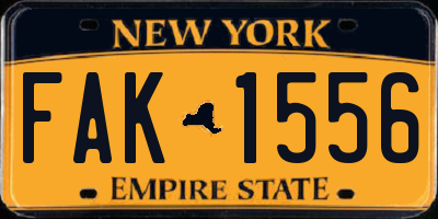 NY license plate FAK1556