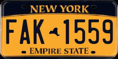 NY license plate FAK1559